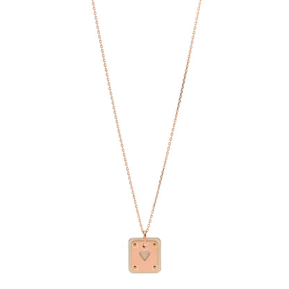 Hermes Rose Gold Plated Swift As de Coeur Pendant Necklace Nata 1 of 6