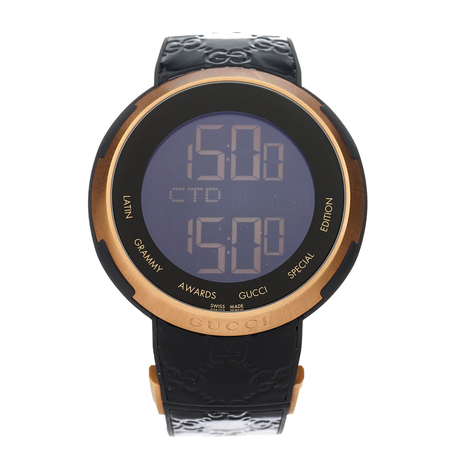 Gucci Stainless Steel Rubber 45mm Digital I-Gucci Latin Grammy Watch Black 1 of 5