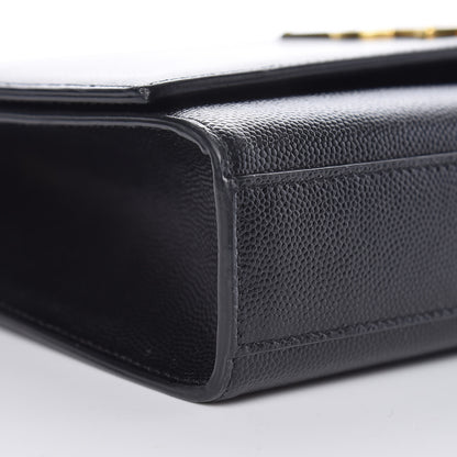 Saint Laurent Grain De Poudre Medium Classic Monogram Kate Satchel Black 14 of 15