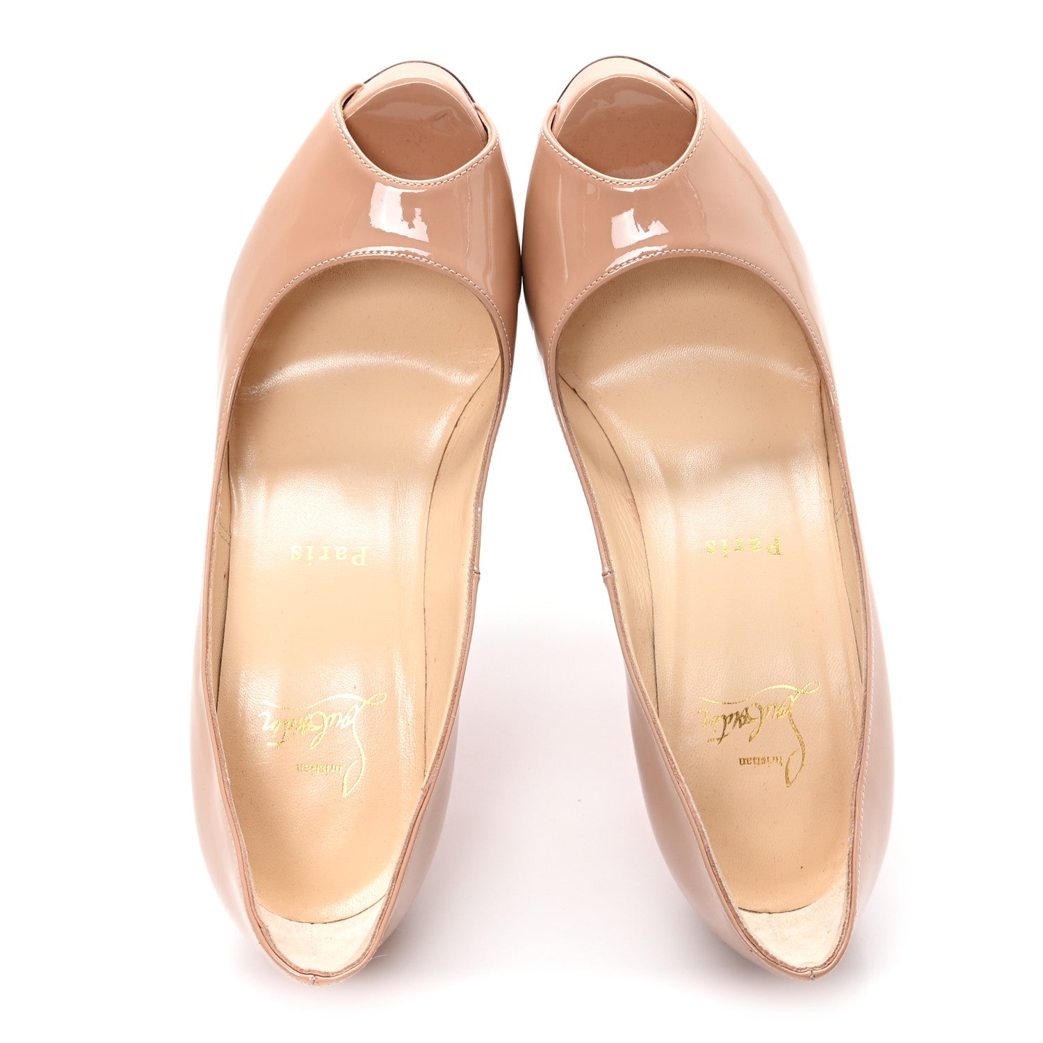 Christian Louboutin Patent New Very Prive 120 Pumps 37 Nude 2 of 8