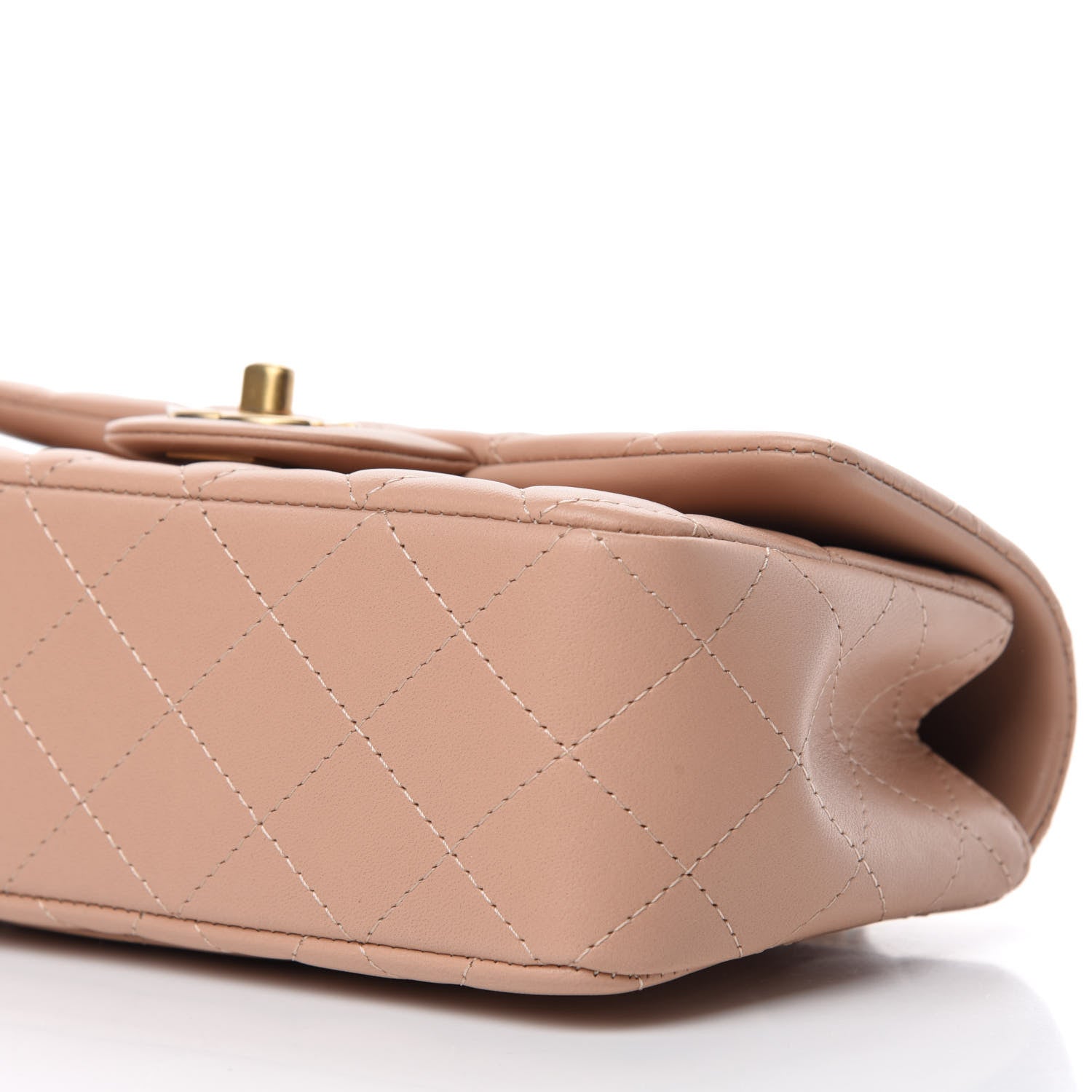 Chanel Lambskin Quilted Mini Top Handle Rectangular Flap Beige 7 of 11