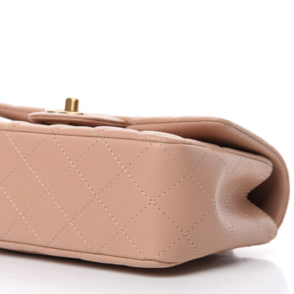 Chanel Lambskin Quilted Mini Top Handle Rectangular Flap Beige 7 of 11