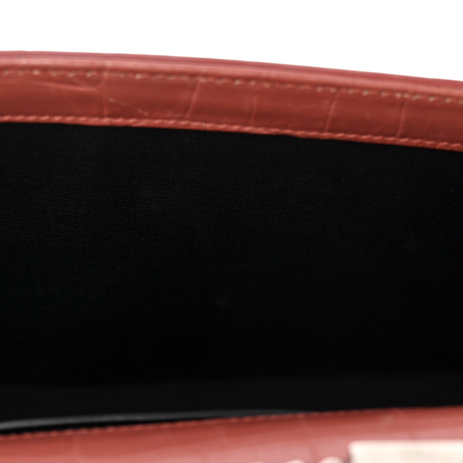 Saint Laurent Calfskin Crocodile Embossed Medium Classic Monogram Kate Tassel Satchel Pink 6 of 12