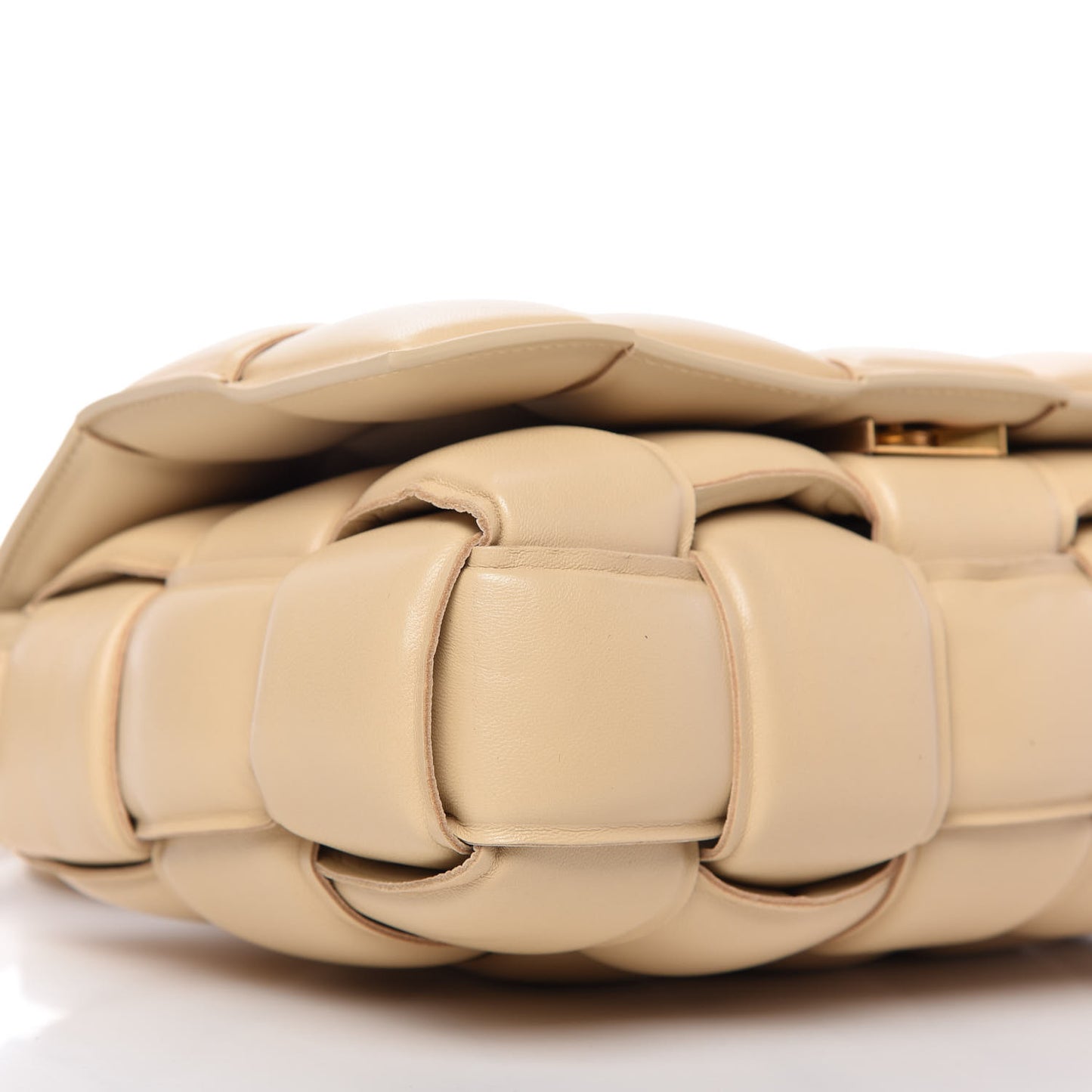 Nappa Maxi Intreccio Padded Cassette Crossbody Bag Porridge