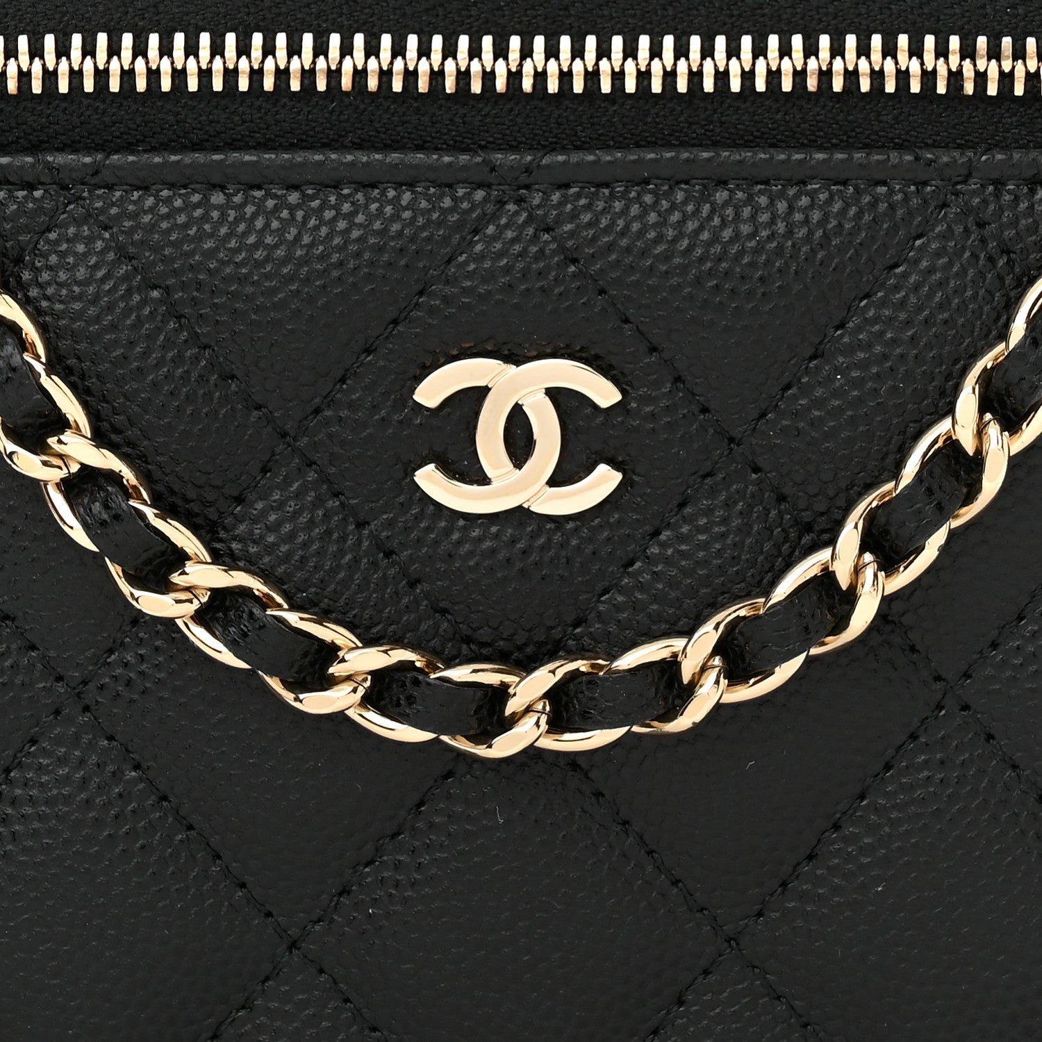 Chanel Caviar Quilted Small Vanity Case With Chain Black 8 of 10