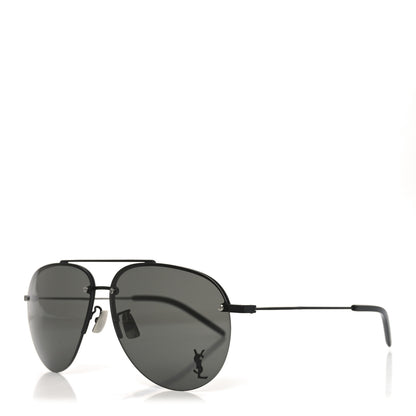Saint Laurent Metal Aviator Classic 11/F Sunglasses Black 1 of 8