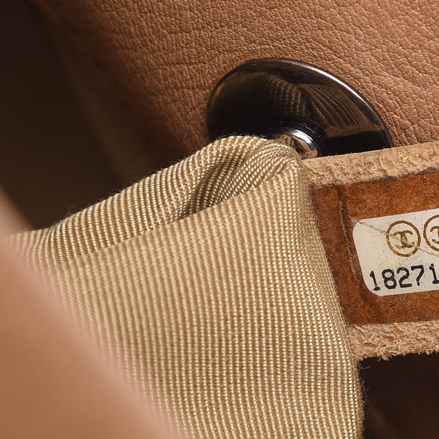 Calfskin Stitched Double Zip Hobo Beige