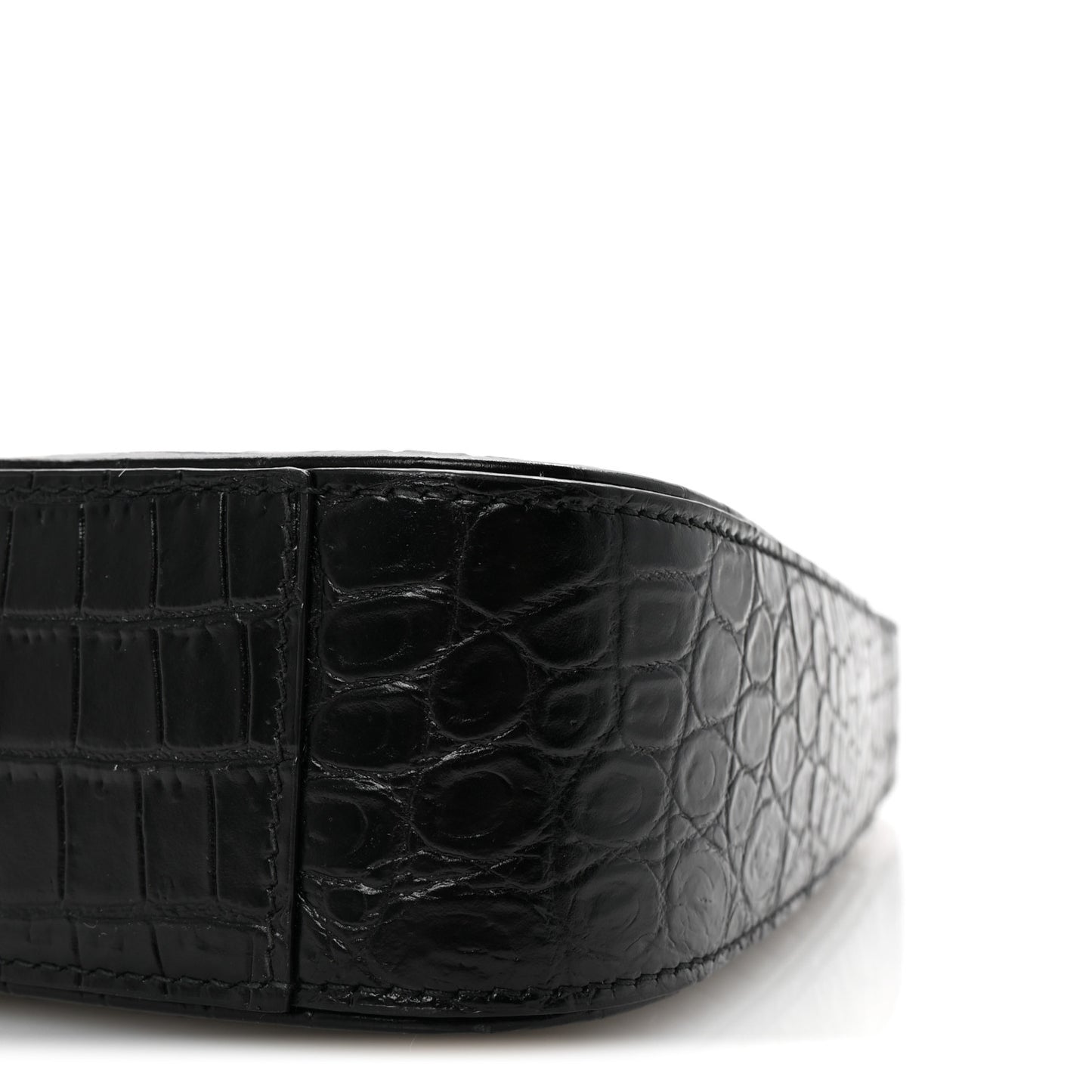 Calfskin Crocodile Embossed Le 5 A 7 Hobo Black