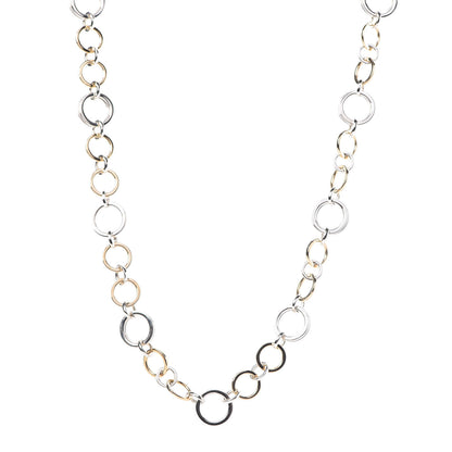 Tiffany 18K Yellow Gold Sterling Silver Circle Link Necklace 1 of 5