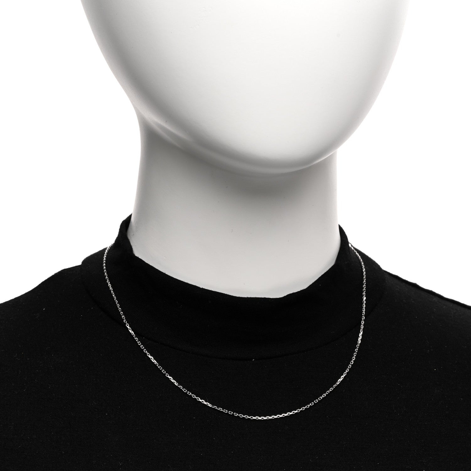 Van Cleef & Arpels 18K White Gold Trace Chain Necklace 2 of 5