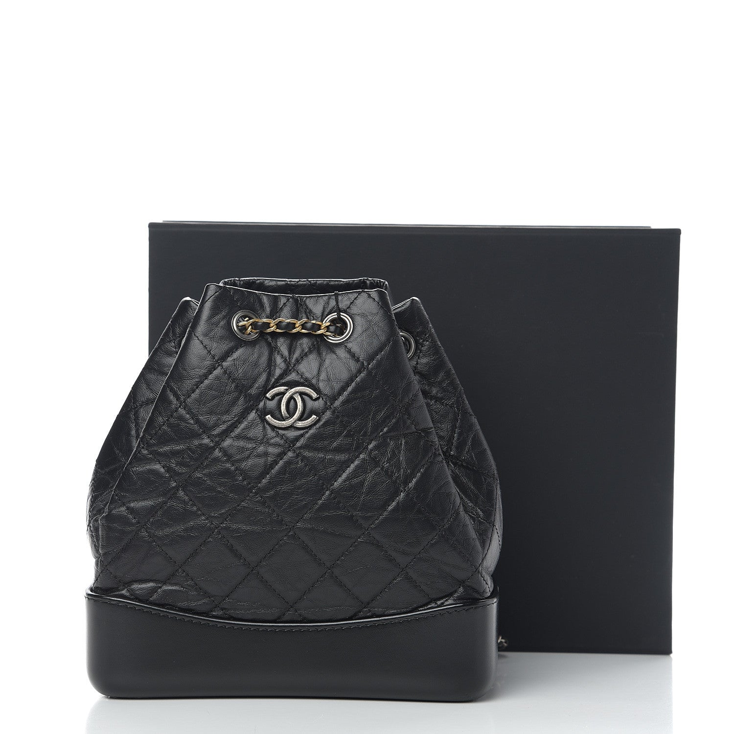 Chanel Aged Calfskin Quilted Small Gabrielle Backpack Black 10 of 10