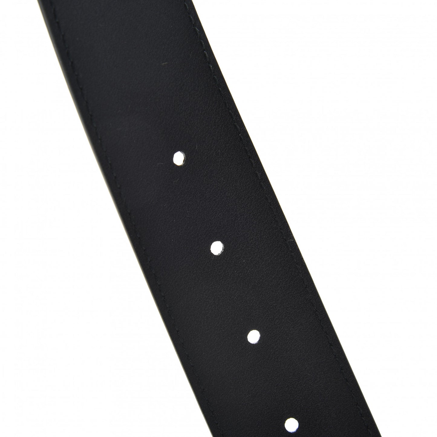 Moon Calfskin Pearl Double G 40mm Belt 110 44 Black Cream