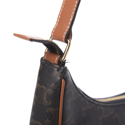 Celine Triomphe Canvas Calfskin Ava Shoulder Bag Tan 9 of 12
