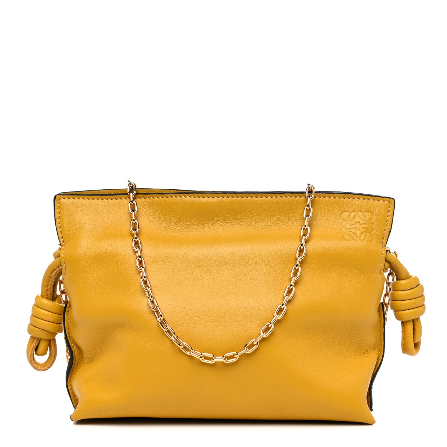 Calfskin Nano Flamenco Knot Bag Mustard