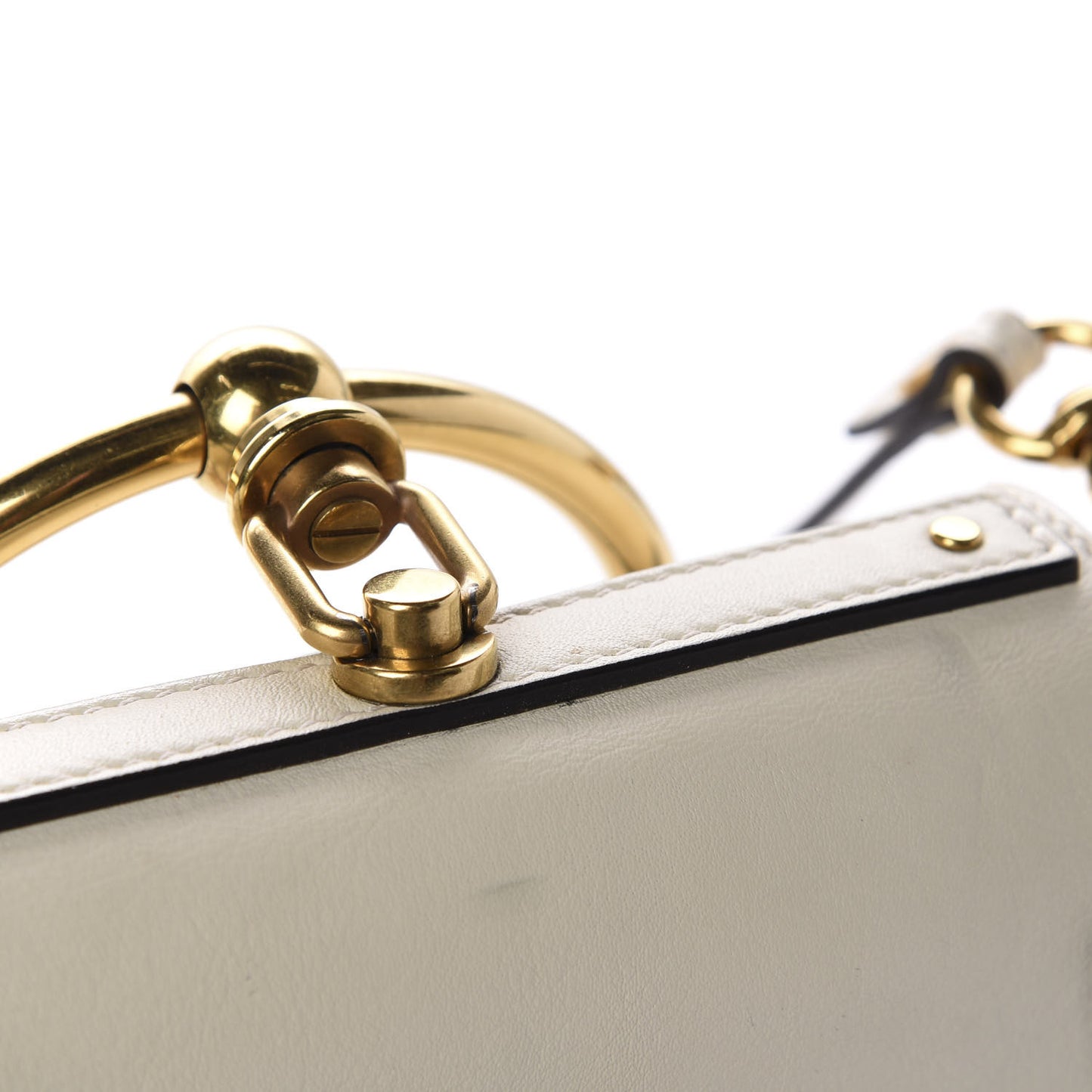 Calfskin Suede Small Nile Bracelet Bag Off White