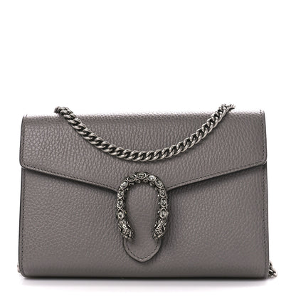 Gucci Dollar Calfskin Crystal Mini Dionysus Chain Wallet Dusty Grey Black Diamond 1 of 11