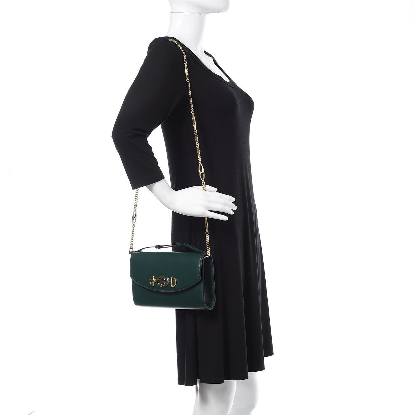 Smooth Calfskin Small Zumi Top Handle Shoulder Bag Vintage Green