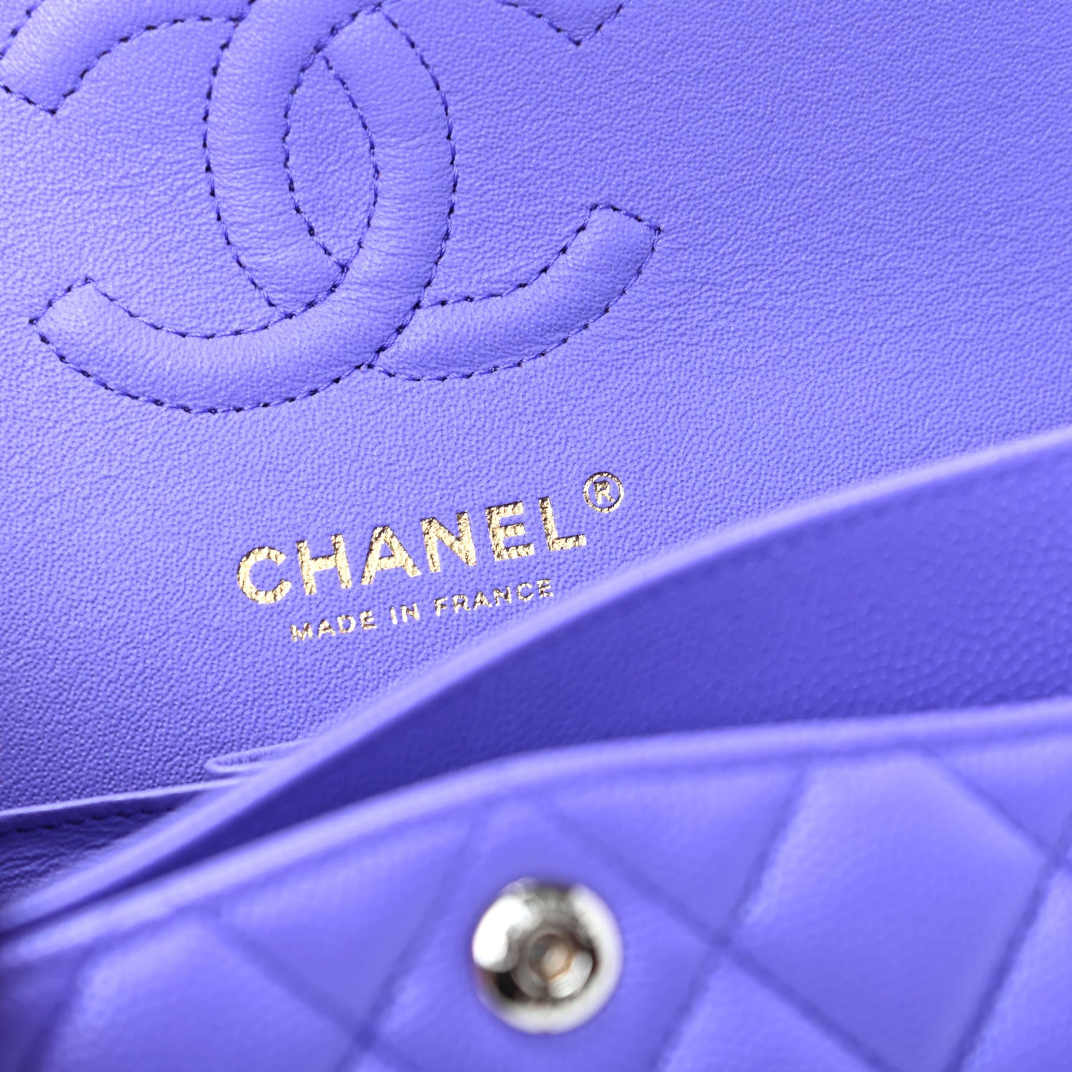 Chanel Caviar Quilted Small Double Flap Purple 8 of 10