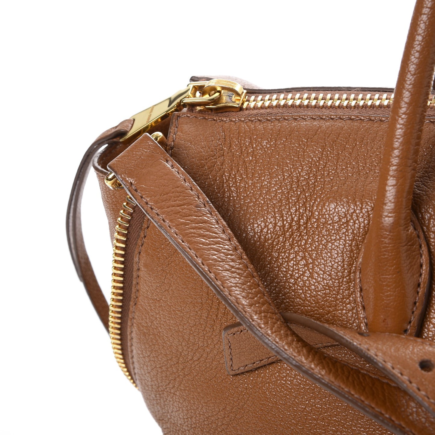 Goatskin Madras Zip Tote Brandy