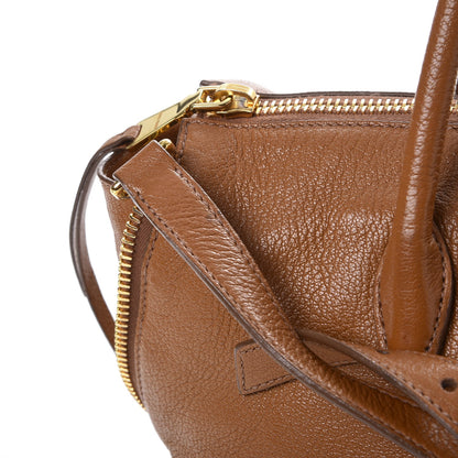 Miu Miu Goatskin Madras Zip Tote Brandy 10 of 21