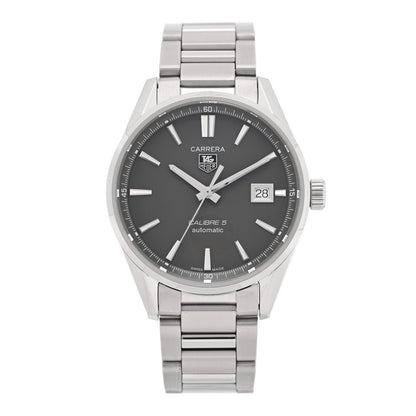 Tag Heuer Stainless Steel 39mm Carrera Calibre 5 Automatic Watch Grey WAR211C-3 1 of 5