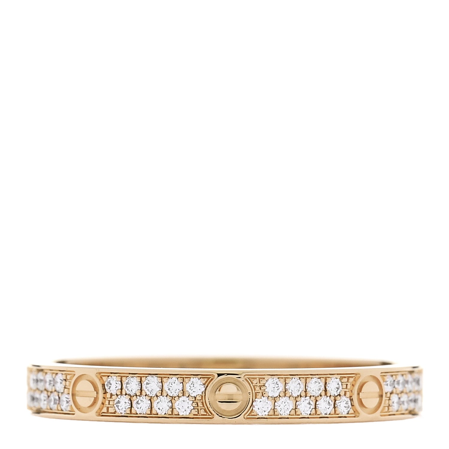 Cartier 18K Yellow Gold Diamond 2.6mm LOVE Paved Band Ring 54 6.75 54/6.75 1 of 6