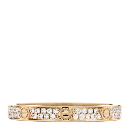 Cartier 18K Yellow Gold Diamond 2.6mm LOVE Paved Band Ring 54 6.75 54/6.75 1 of 6