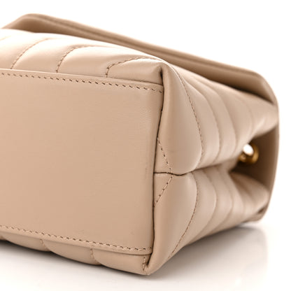 Saint Laurent Calfskin Y Quilted Monogram Small Loulou Chain Satchel Dark Beige 10 of 10