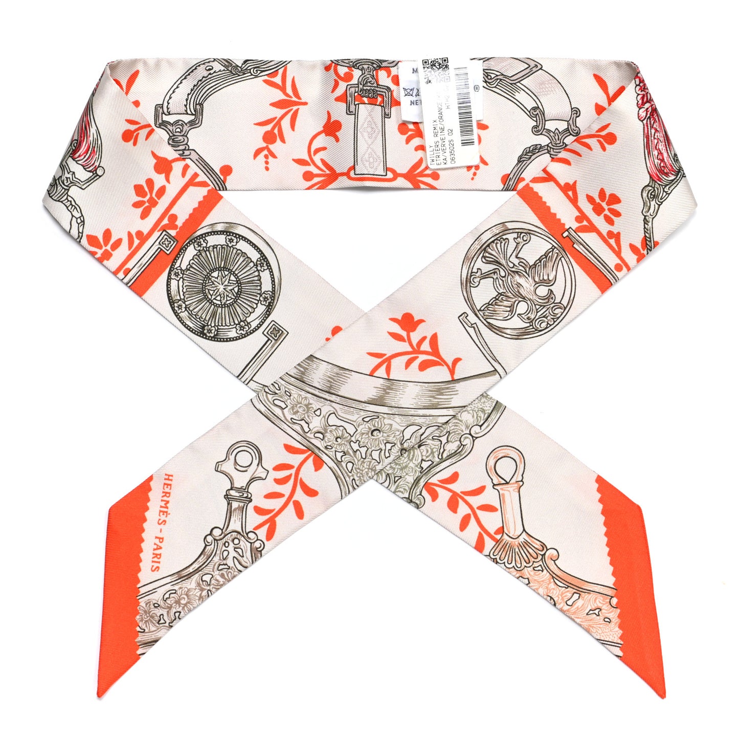 Silk Etriers Remix Twilly Verveine Orange Kaki