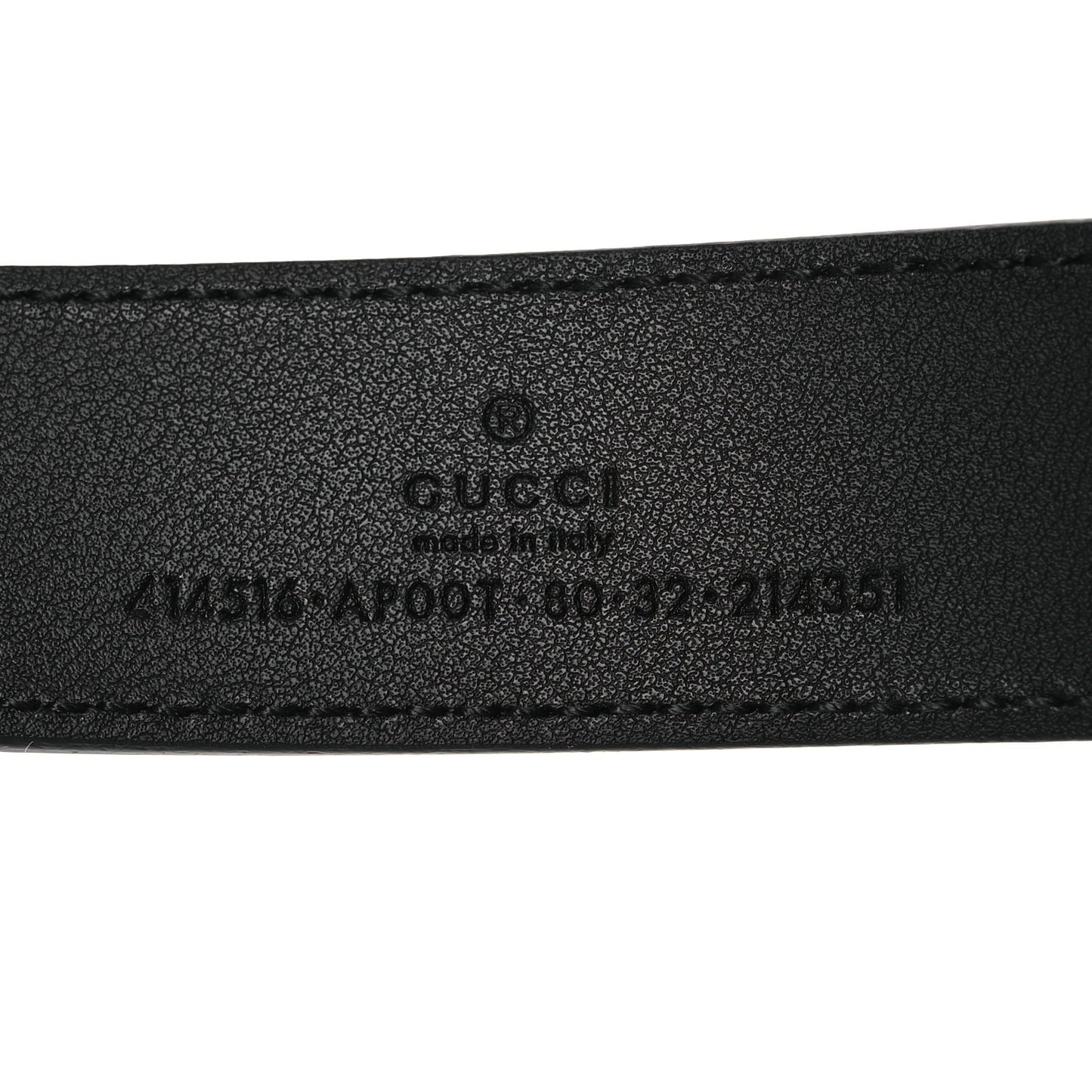 Plutone Calfskin Double G 30mm Belt 80 32 Black