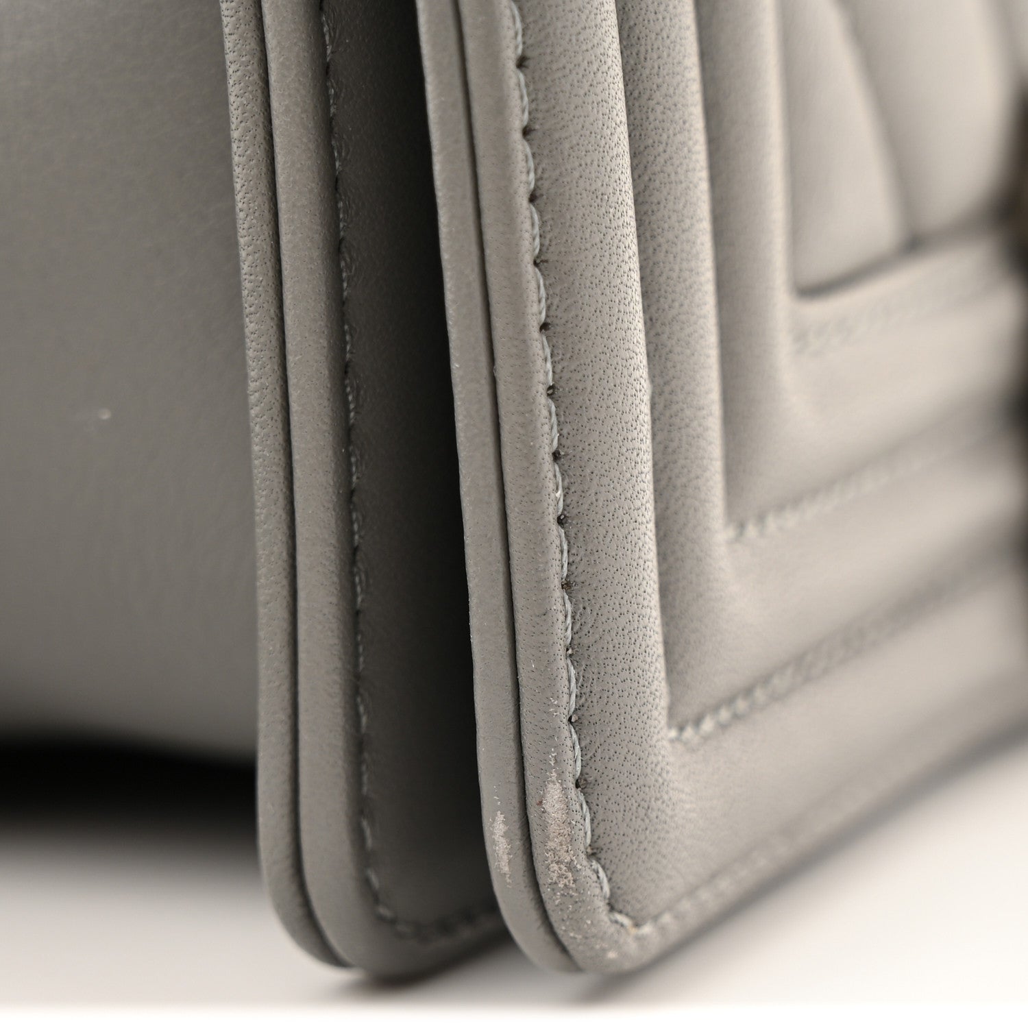 Chanel Calfskin Chevron Quilted Small Boy Flap Grey 11 of 12