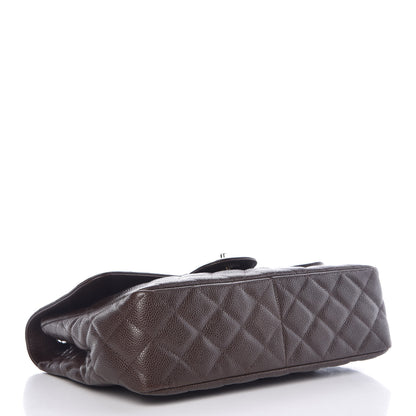 Chanel Caviar Quilted Jumbo Single Flap Dark Brown 4 of 10