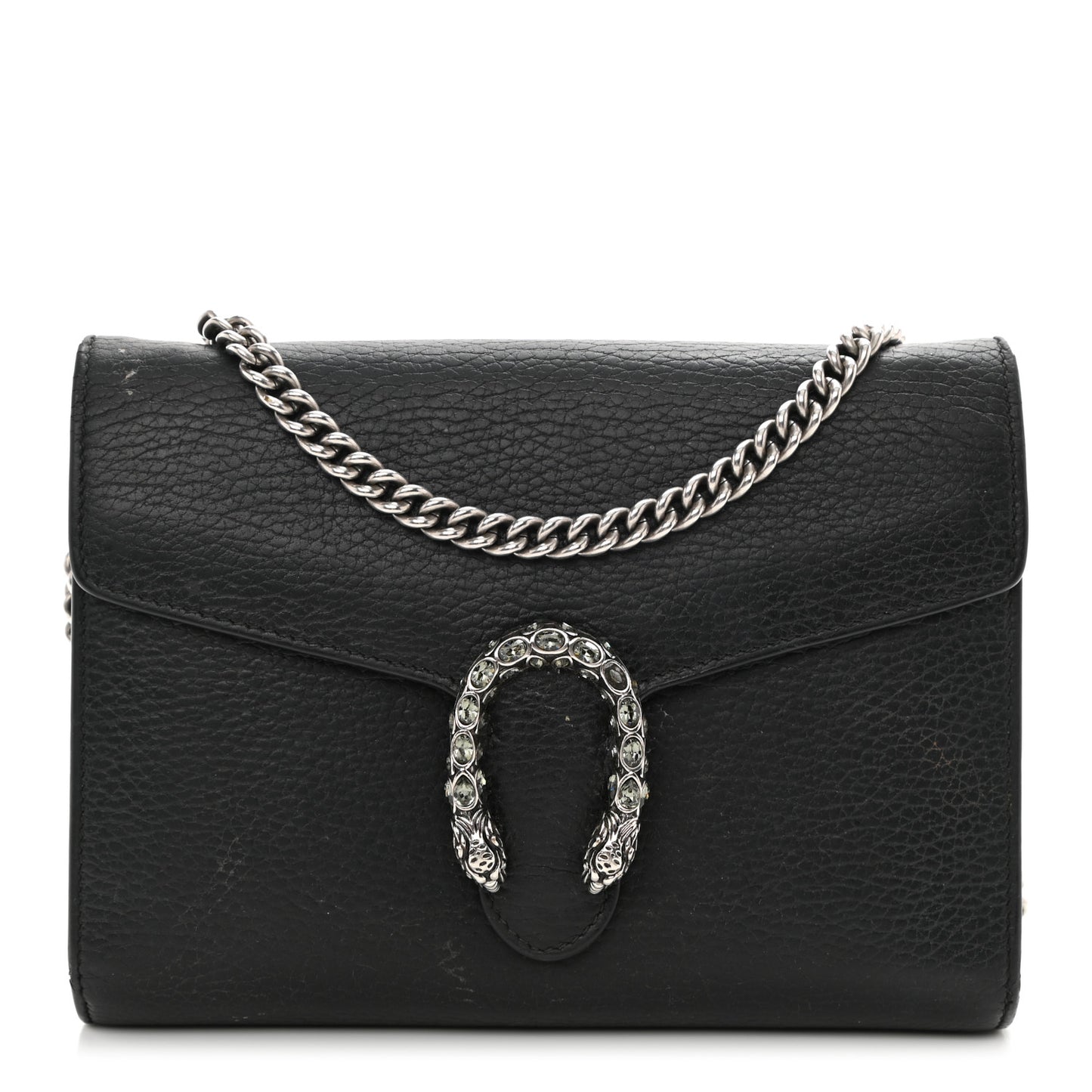 Calfskin Mini Dionysus Chain Wallet Black