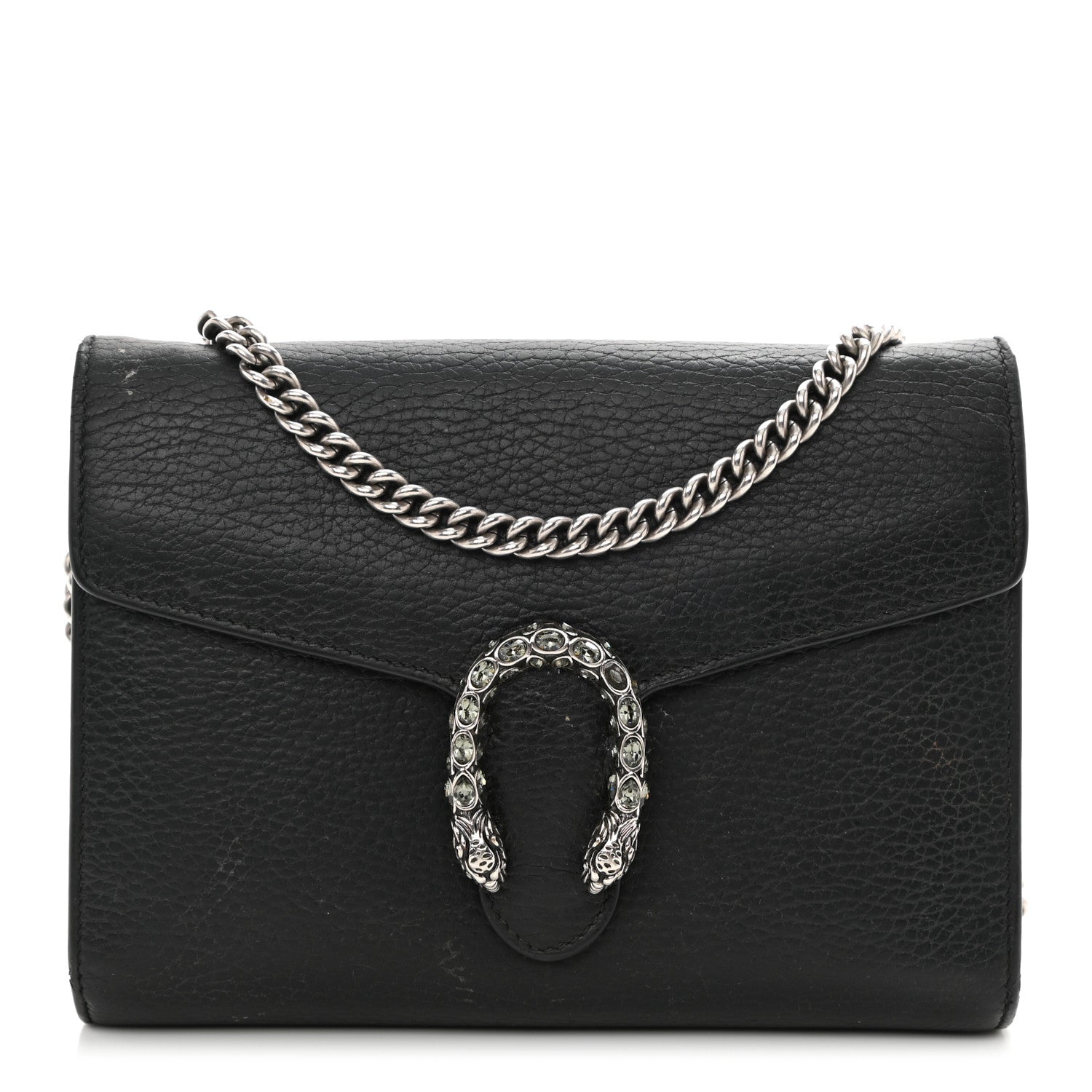 Gucci Calfskin Mini Dionysus Chain Wallet Black 1 of 12