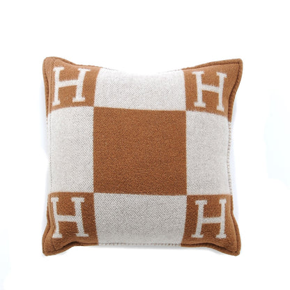Hermes Wool Cashmere Avalon Pillow PM Ecru Camel 3 of 6