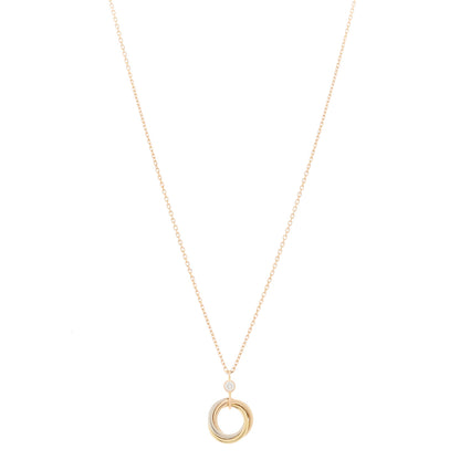 Cartier 18K Pink Yellow White Gold Diamond Trinity Pendant Necklace 1 of 6