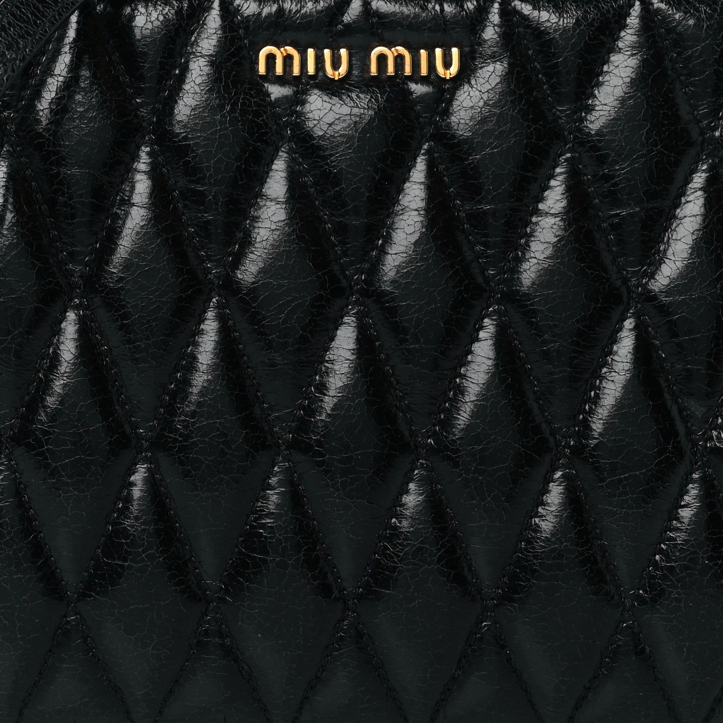Vitello Shine Trapu Zip Crossbody Bag Black