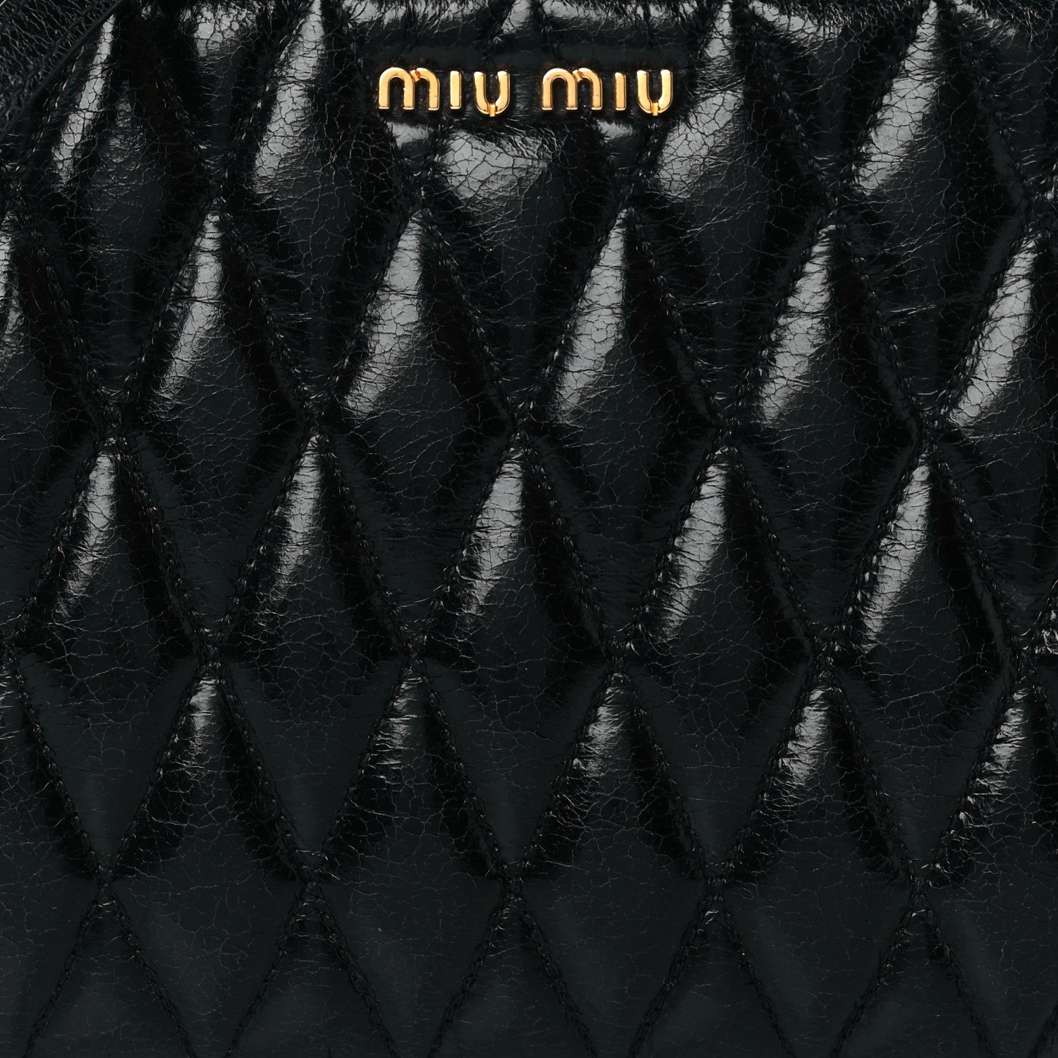 Miu Miu Vitello Shine Trapu Zip Crossbody Bag Black 8 of 10