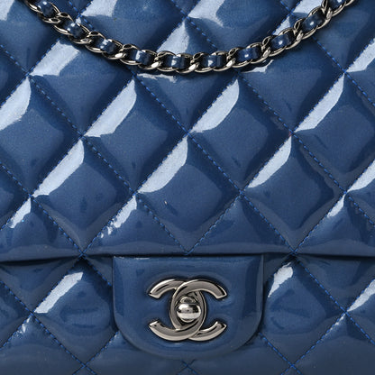Chanel Patent Quilted Clutch with Chain Flap Blue 8 of 10