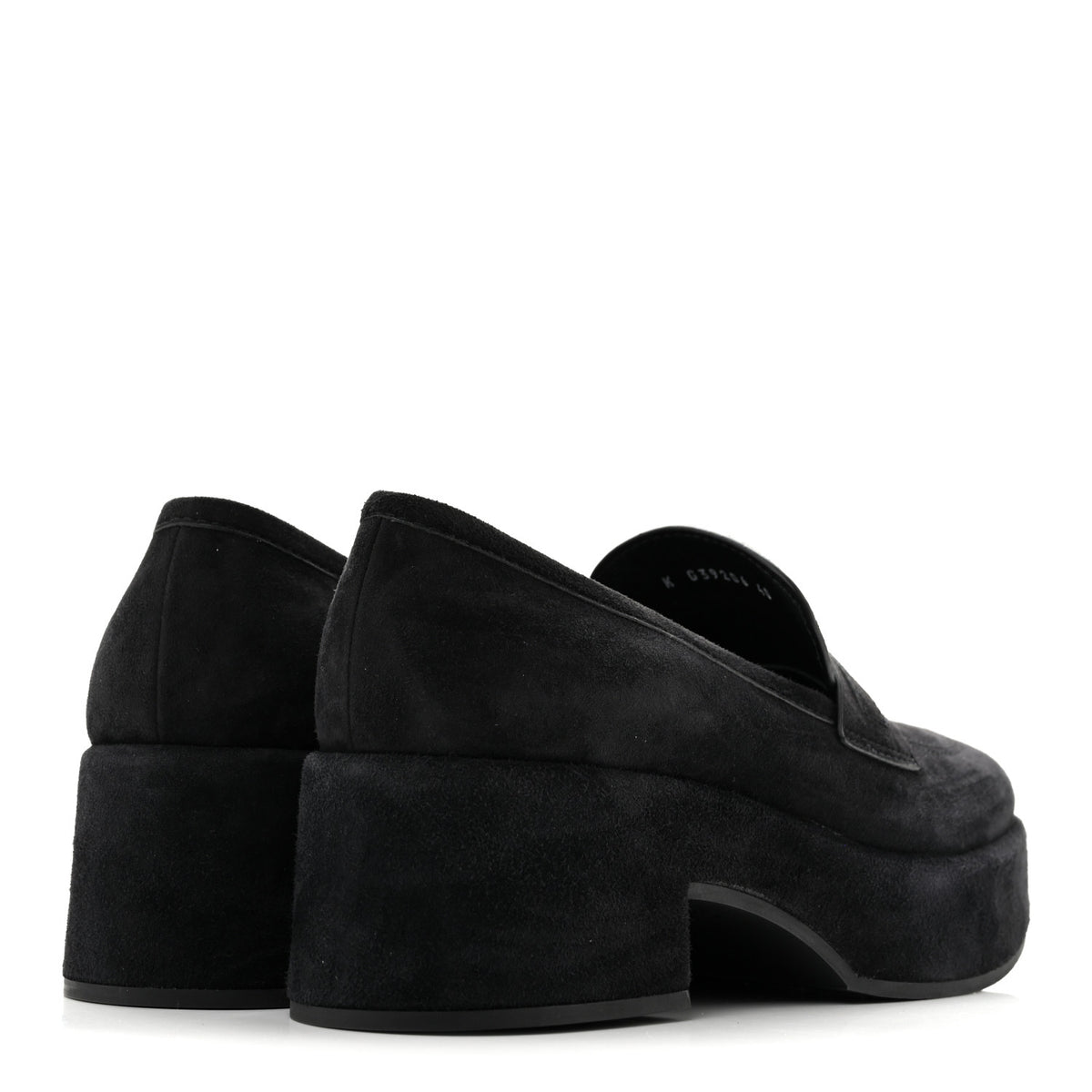 Suede Kidskin CC Platform Loafers 40 Black