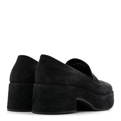 Chanel Suede Kidskin CC Platform Loafers 40 Black 5 of 10
