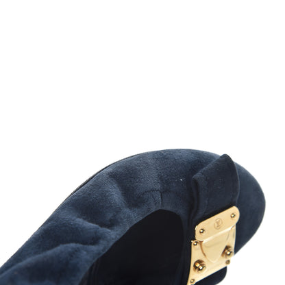 Louis Vuitton Suede S-Lock Ballerina Flats 39 Marine 14 of 17