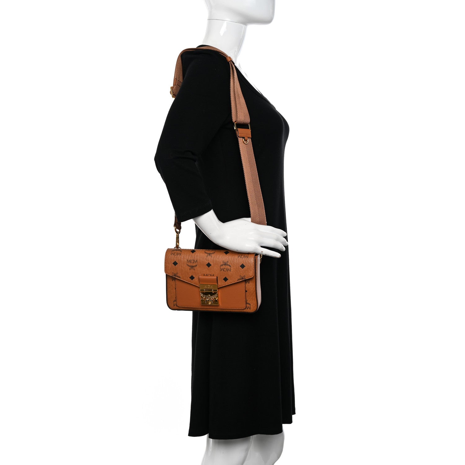 MCM Visetos Small Millie Crossbody Belt Bag Cognac 2 of 10