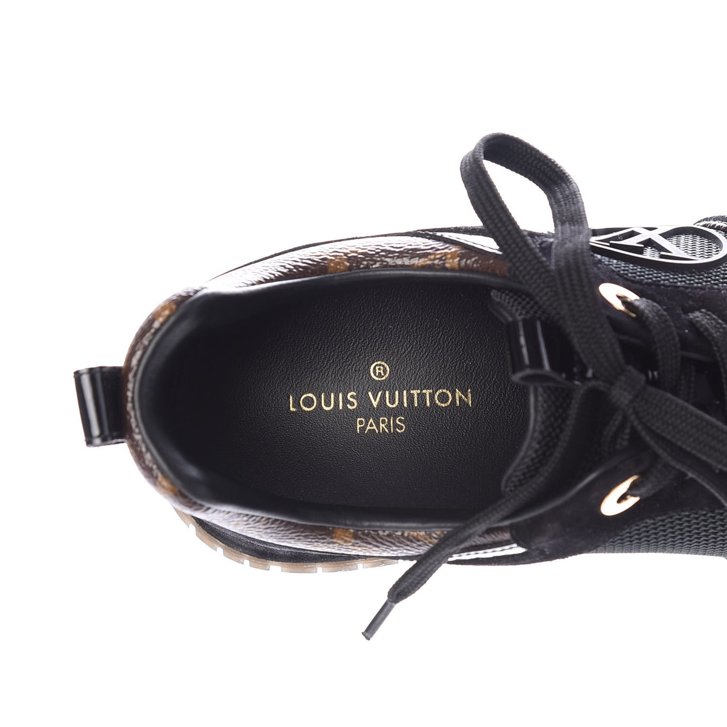 Suede Monogram Run Away Sneakers 36.5 Black