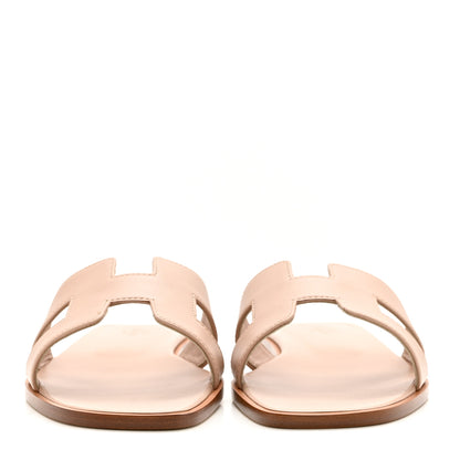 Hermes Box Calfskin Oran Sandals 39.5 Bois De Santal 2 of 8