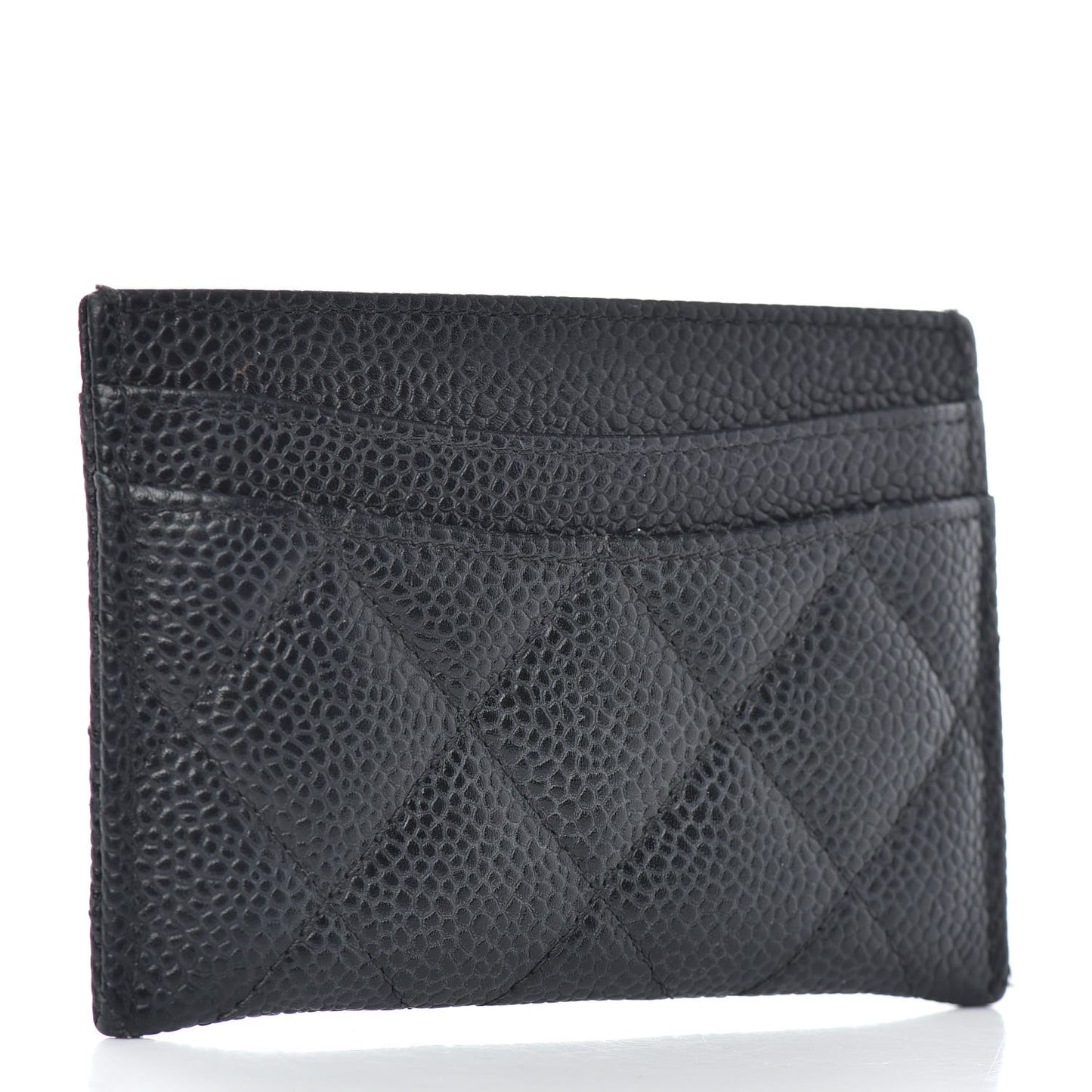 Caviar Quilted Card Holder Black
