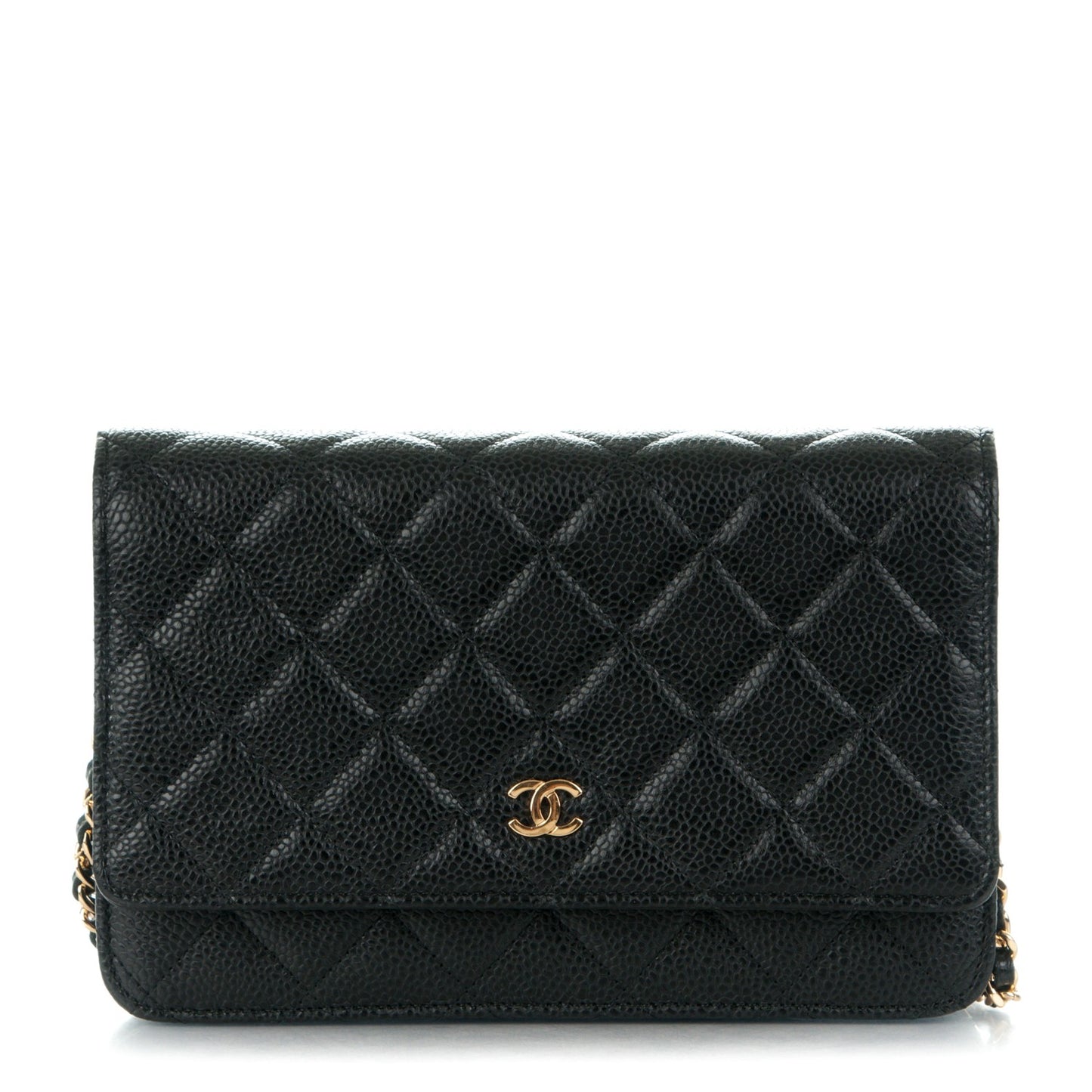 Caviar Quilted Wallet On Chain WOC Black