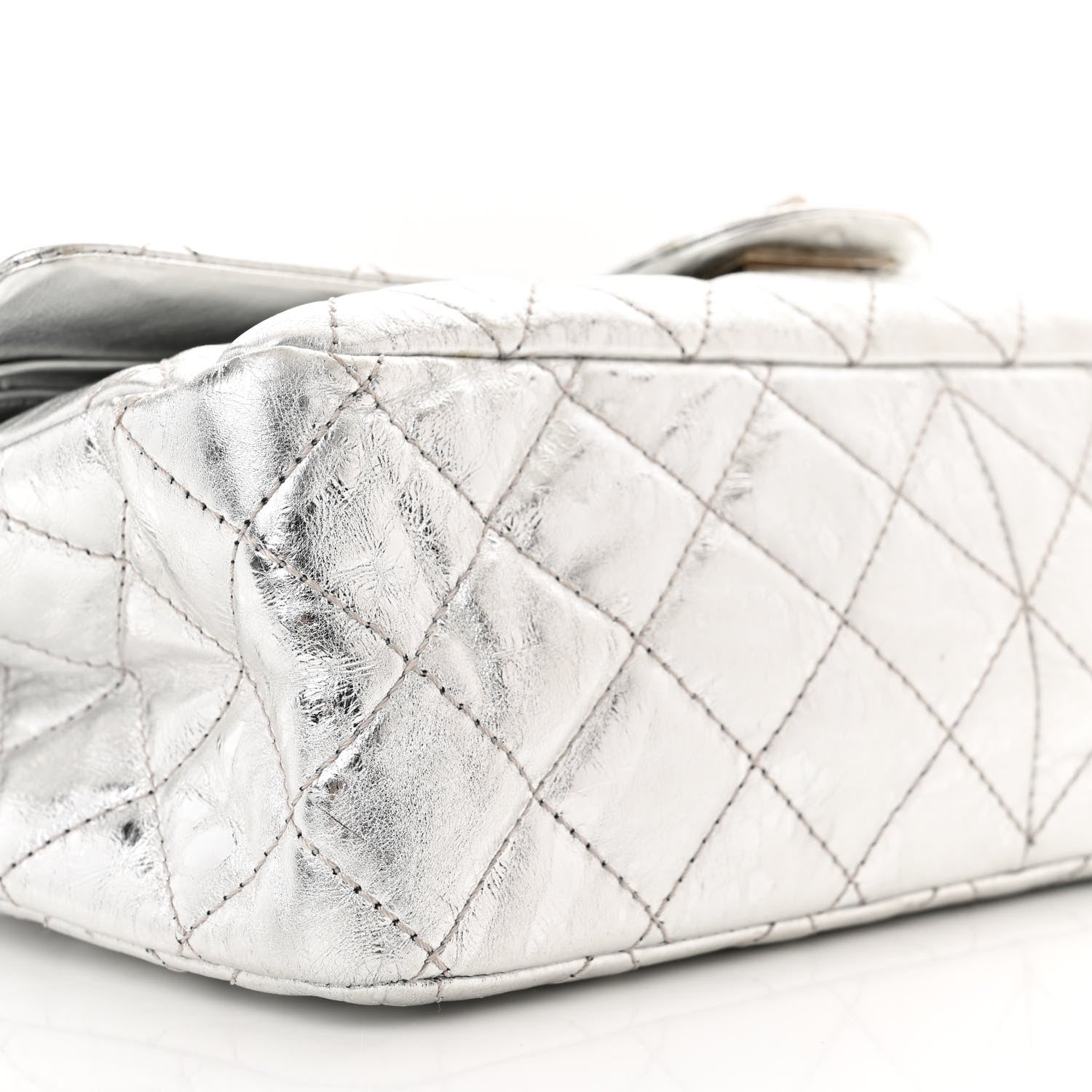 Chanel Metallic Aged Calfskin Quilted 2.55 Reissue 227 Flap Silver 9 of 11