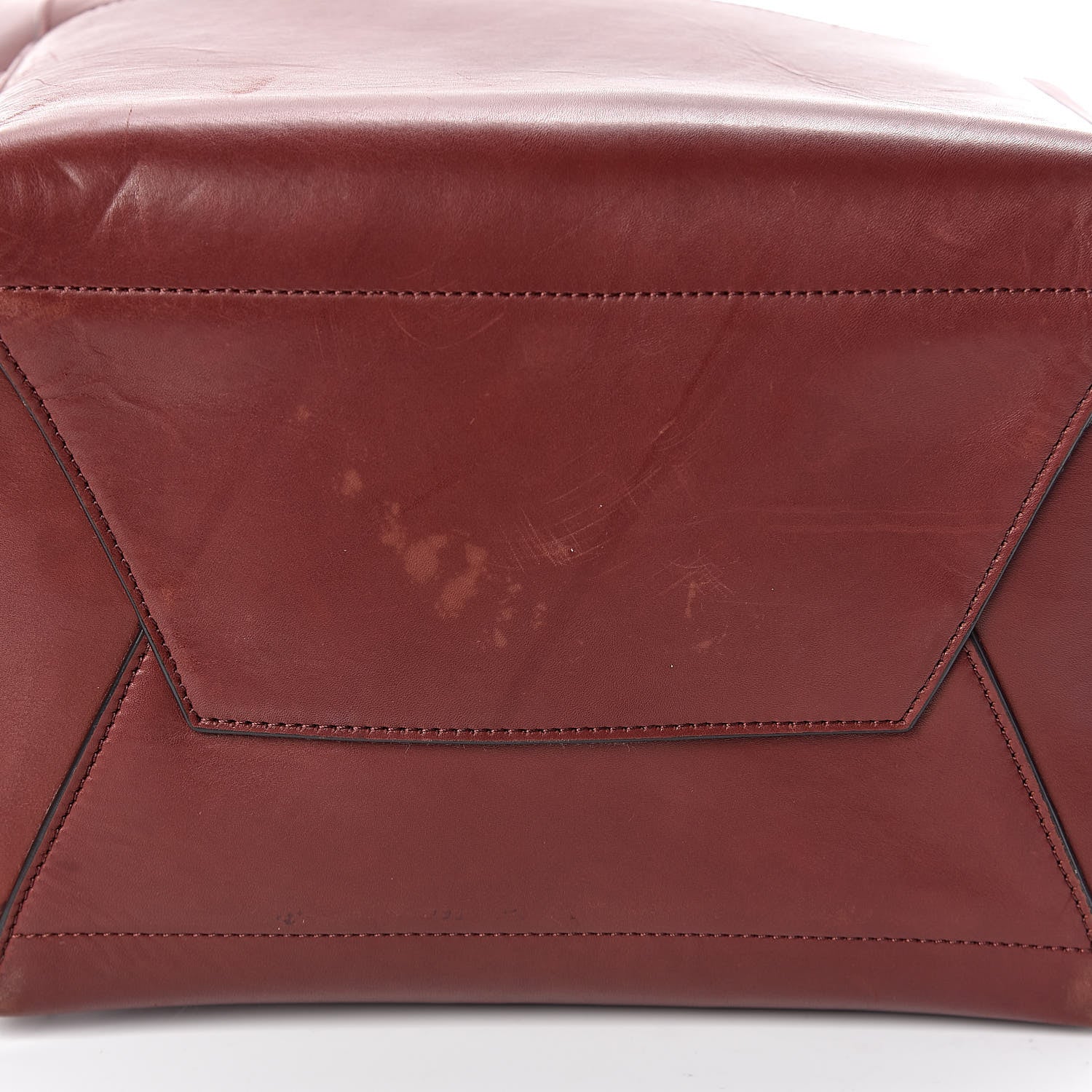 Celine Natural Calfskin Sangle Bucket Bag Red Wood 18 of 18