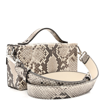Fendi Snakeskin Baguette Soft Trunk White Camelia 3 of 11